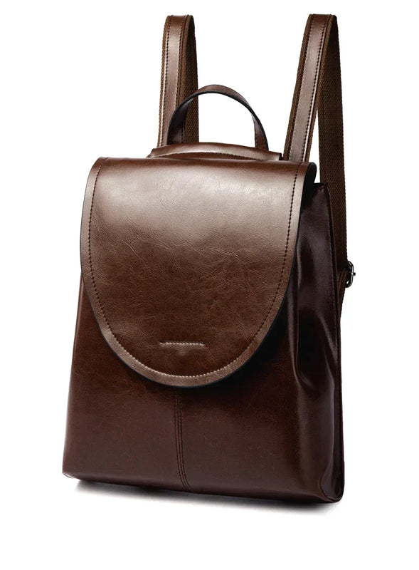 Vegetarian Leather Minimalist Backpack with Adjustable Straps