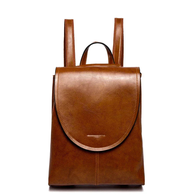 Vegetarian Leather Minimalist Backpack with Adjustable Straps