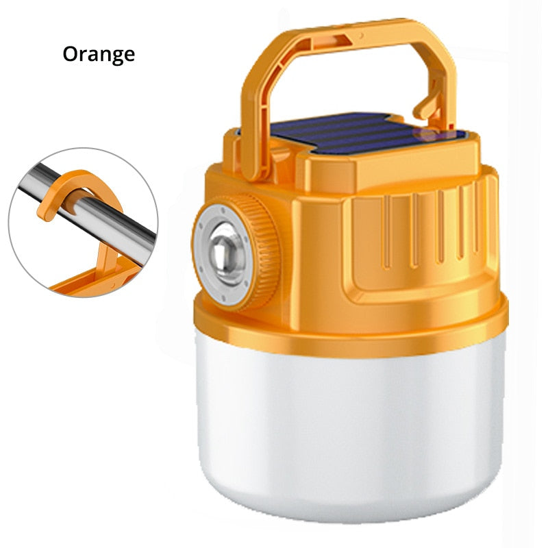 Solar LED Rechargeable Camping Lantern with USB Charging
