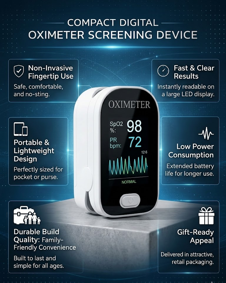 Non-Invasive Digital Fingertip Oximeter Monitor