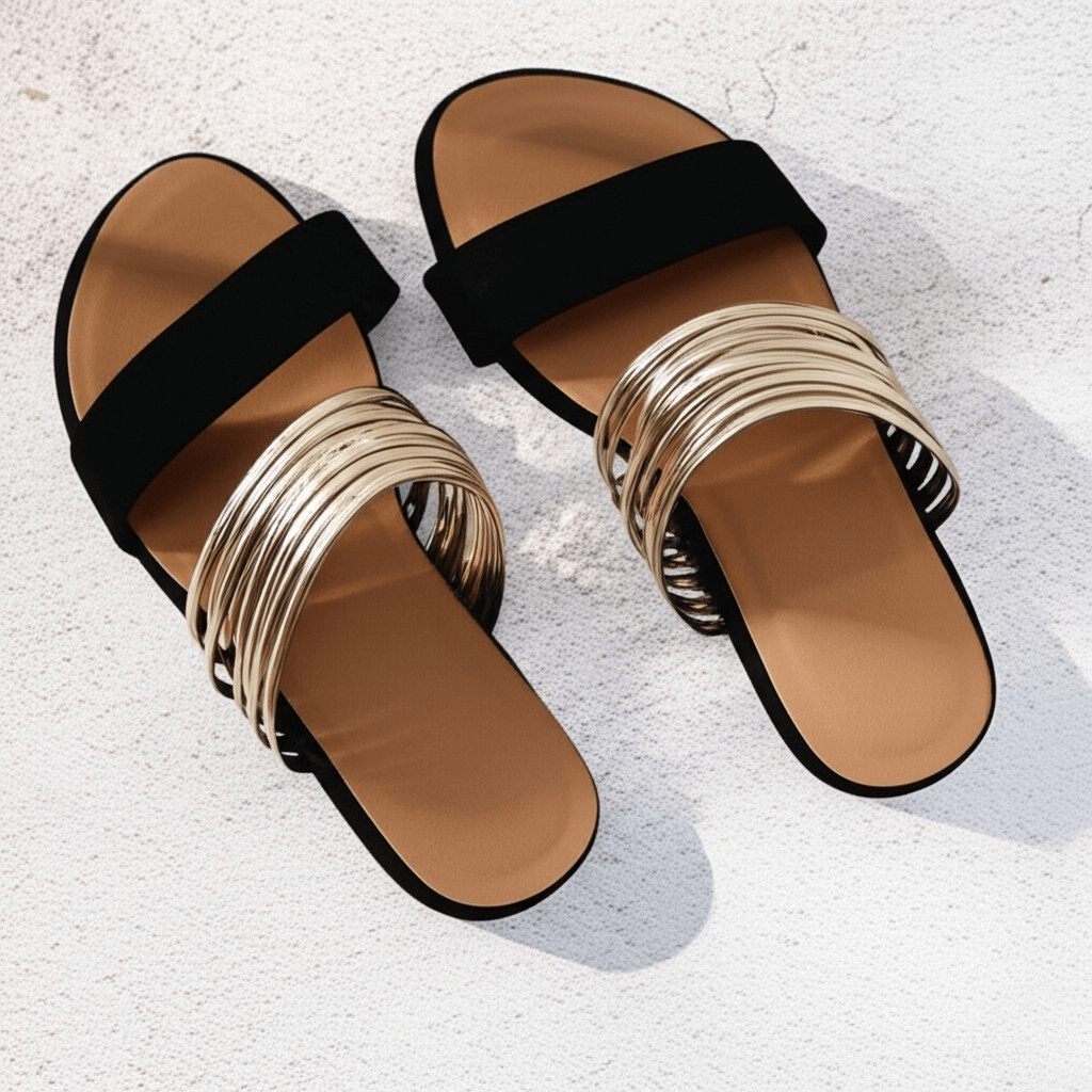 Comfortable Women's Slip-On Sandals with Decorative Straps