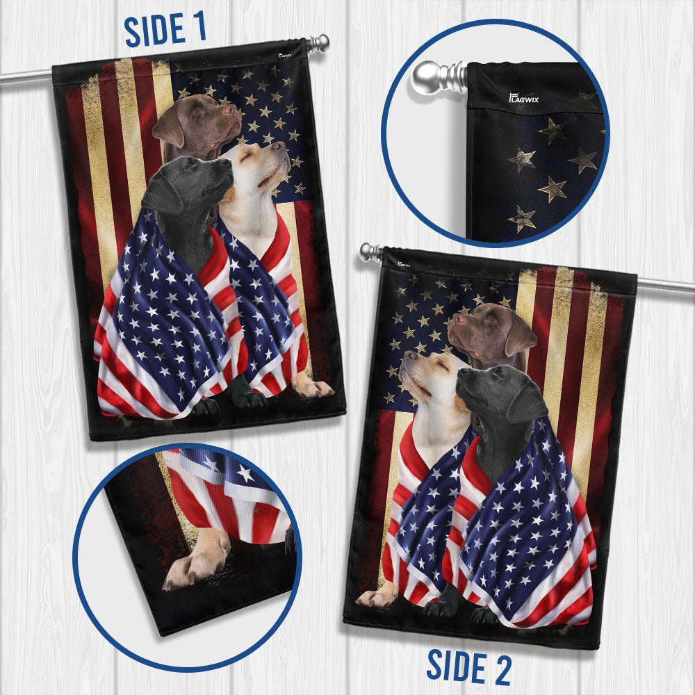 American Patriot Labrador Retriever Flag - Double-Sided Canvas, 2 Sizes