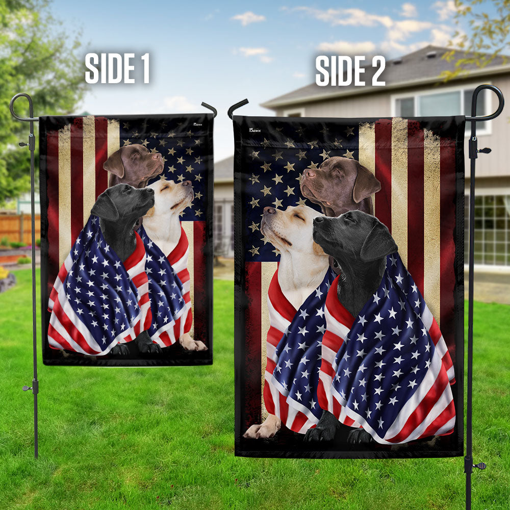 American Patriot Labrador Retriever Flag - Double-Sided Canvas, 2 Sizes