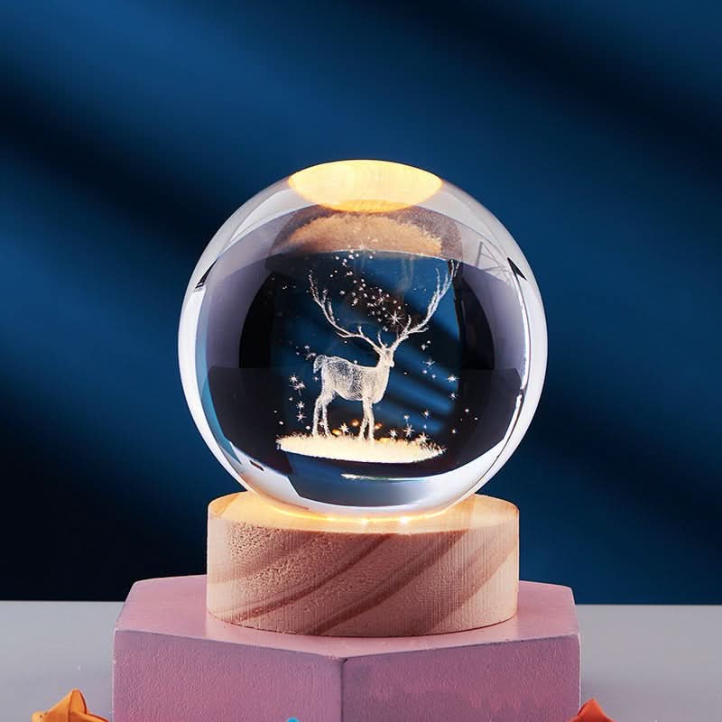 3D LED Night Light with Crystal Design and Customizable Colors