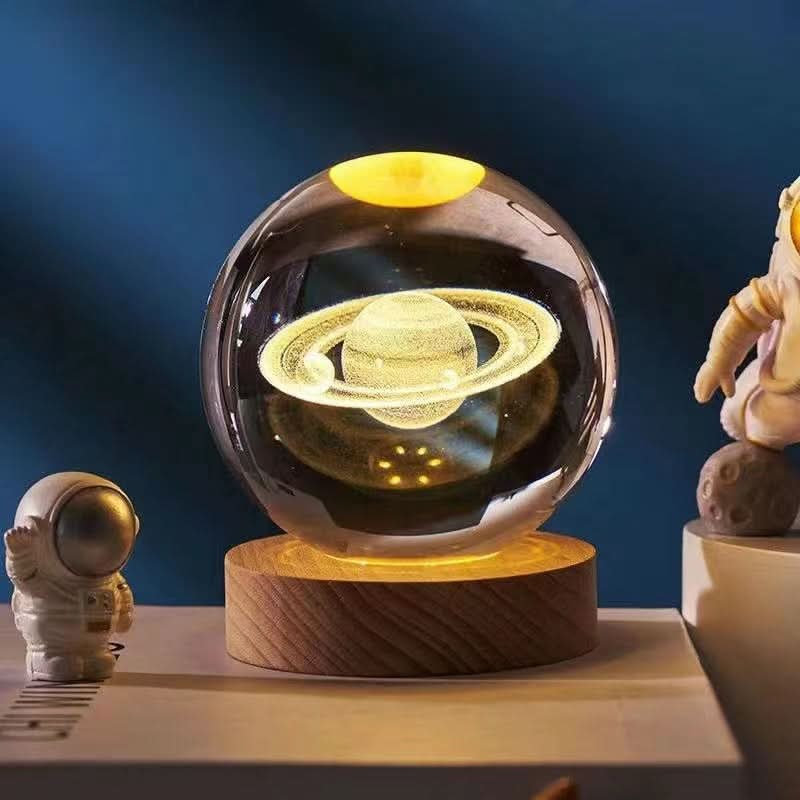 3D LED Night Light with Crystal Design and Customizable Colors