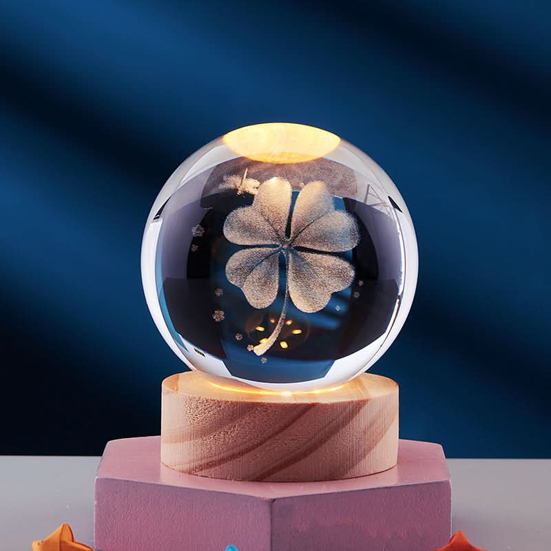 3D LED Night Light with Crystal Design and Customizable Colors
