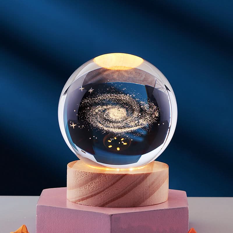 3D LED Night Light with Crystal Design and Customizable Colors