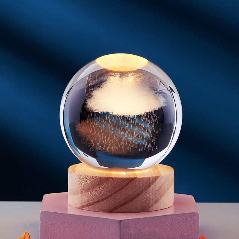 3D LED Night Light with Crystal Design and Customizable Colors