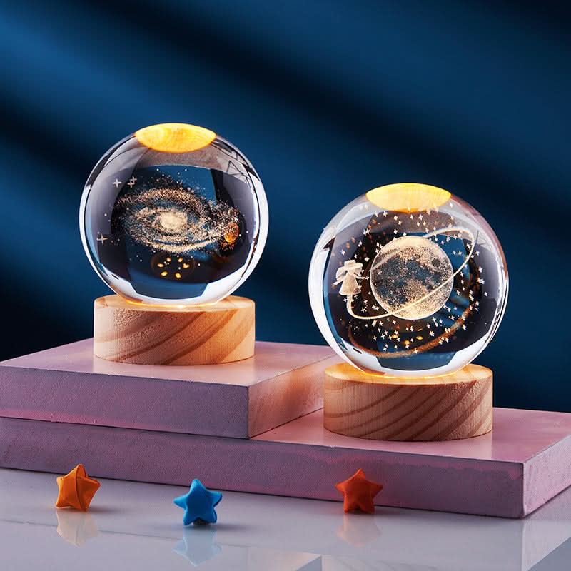 3D LED Night Light with Crystal Design and Customizable Colors