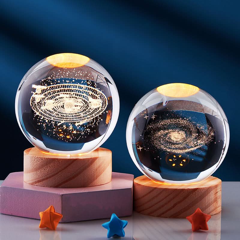 3D LED Night Light with Crystal Design and Customizable Colors