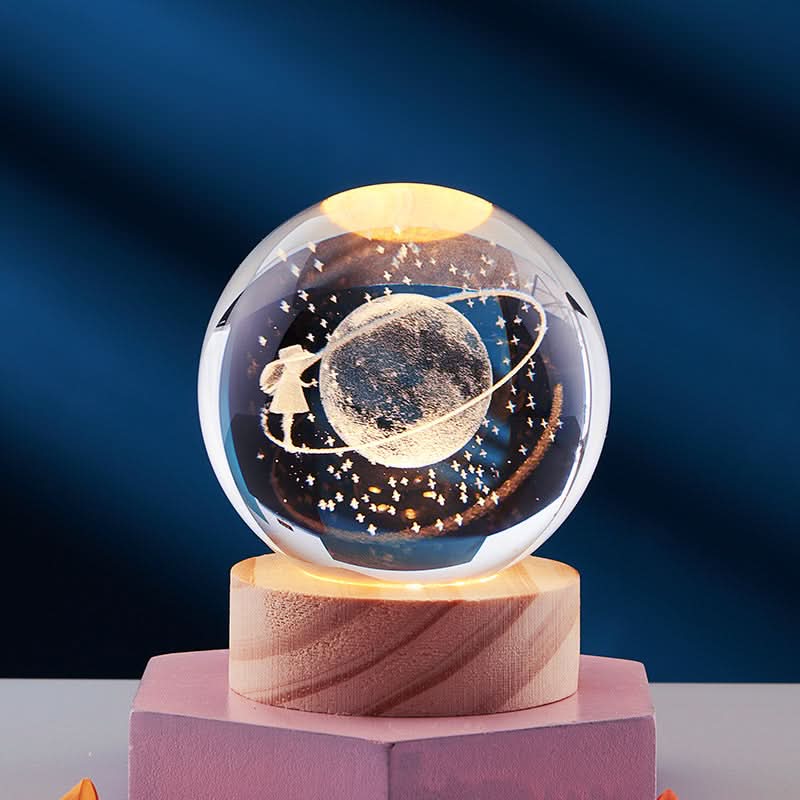 3D LED Night Light with Crystal Design and Customizable Colors