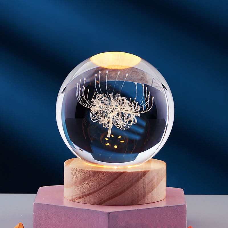 3D LED Night Light with Crystal Design and Customizable Colors