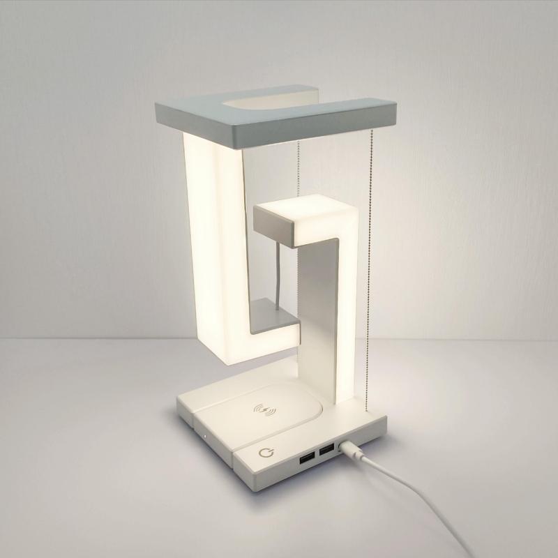 Floating Wireless Charging LED Desk Lamp with Adjustable Brightness