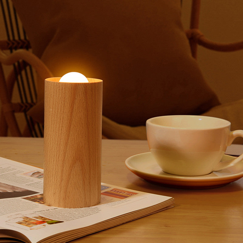 Rechargeable Wooden Candlelight Night Light with Airflow Control