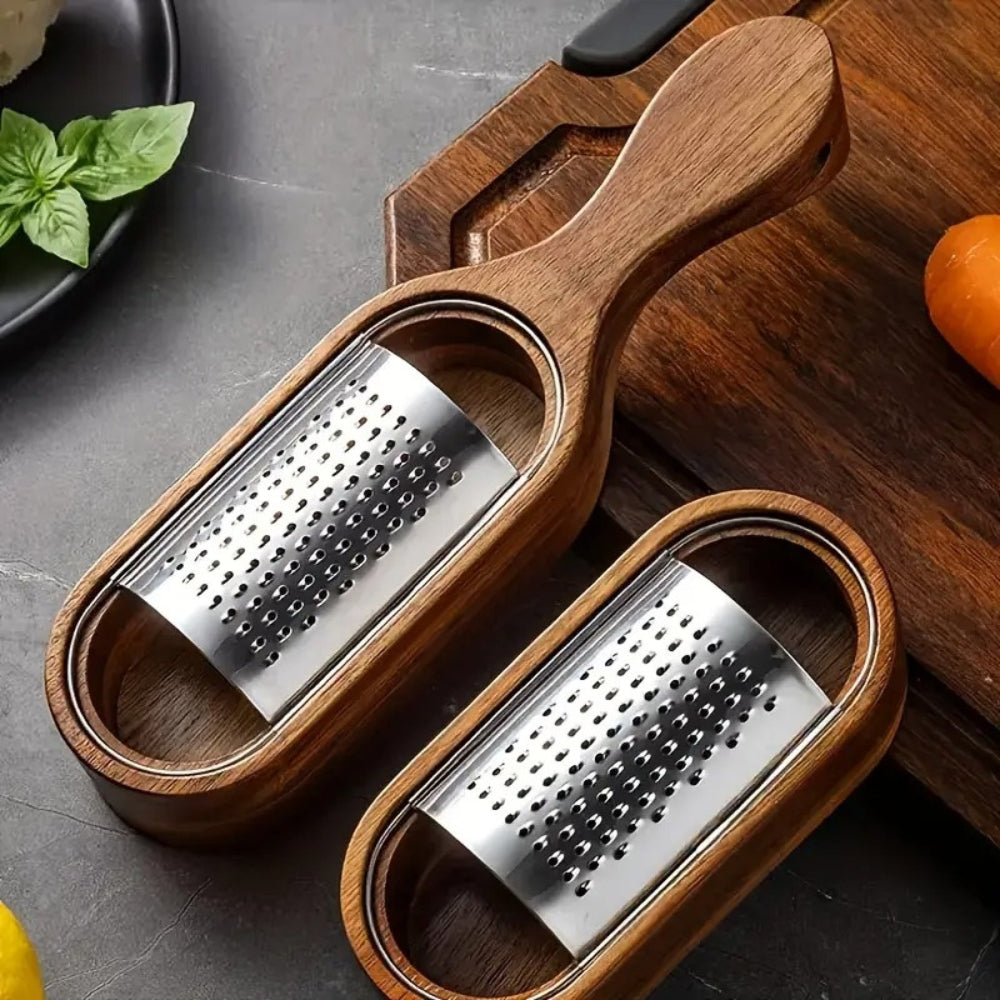 Wood Handle Stainless Steel Cheese Grater