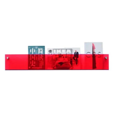 Clear Acrylic Wall Shelf for Magazines and Books