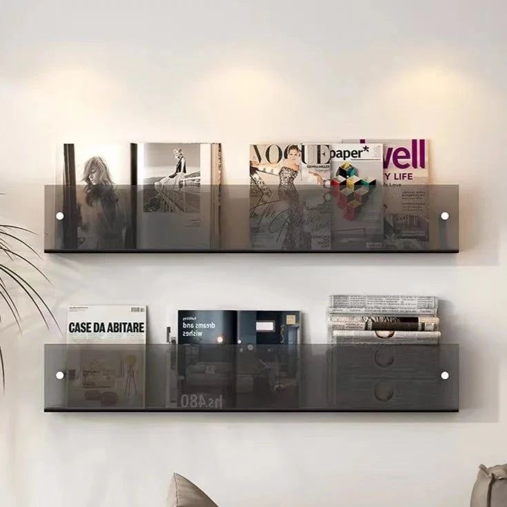 Clear Acrylic Wall Shelf for Magazines and Books