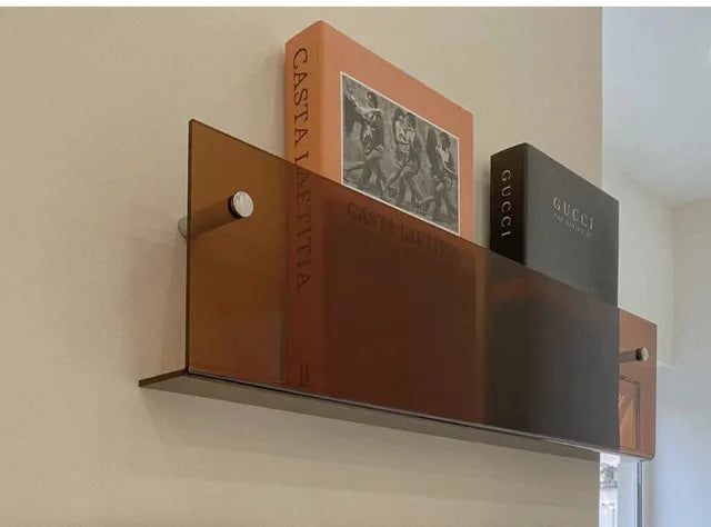 Clear Acrylic Wall Shelf for Magazines and Books