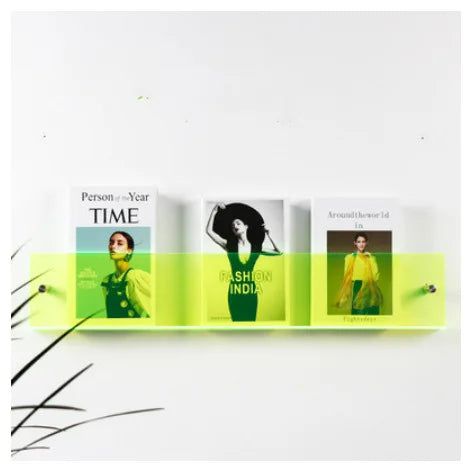 Clear Acrylic Wall Shelf for Magazines and Books