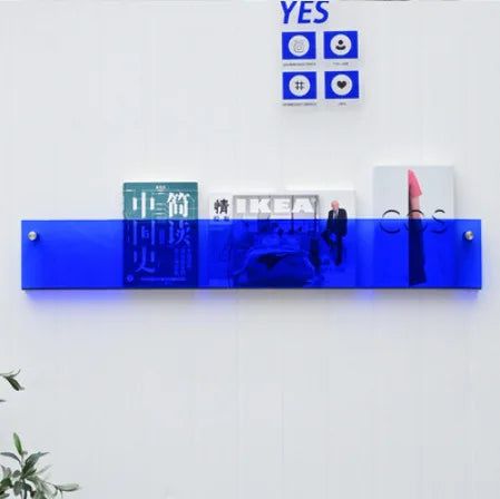 Clear Acrylic Wall Shelf for Magazines and Books