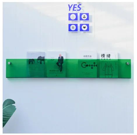 Clear Acrylic Wall Shelf for Magazines and Books