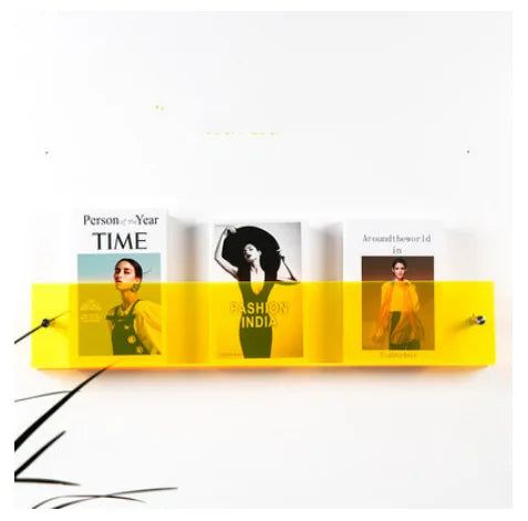 Clear Acrylic Wall Shelf for Magazines and Books
