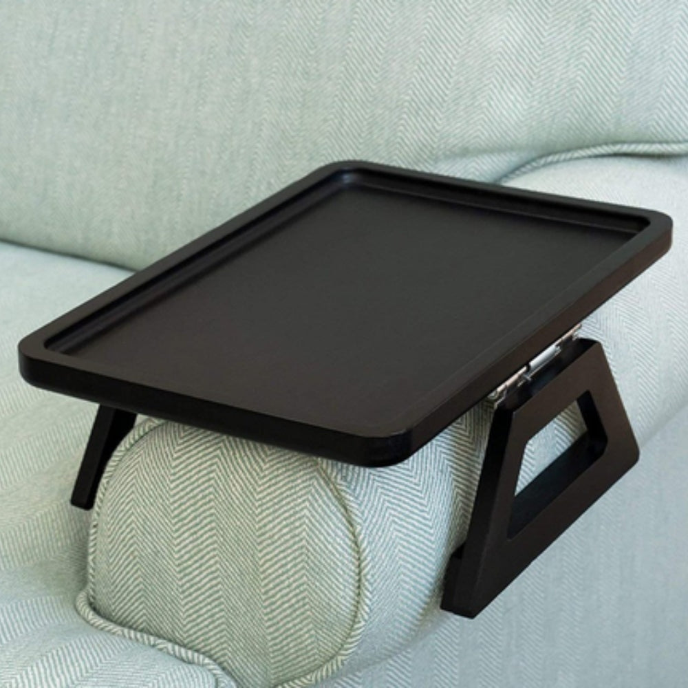 Adjustable Bamboo Clip-On Tray Table for Sofa