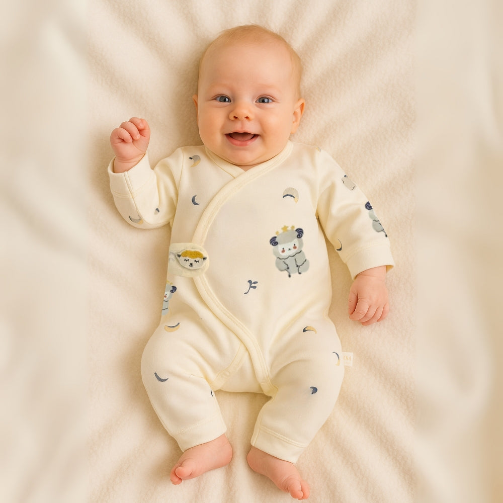 Cotton Animal Pattern Bodysuit for Boys and Girls