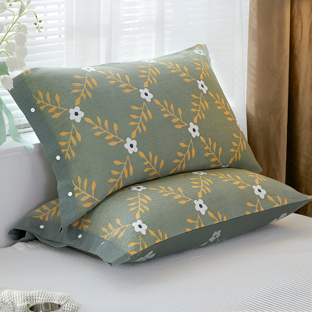 Pure Cotton Buttoned Pillowcase for Soft Breathable Comfort