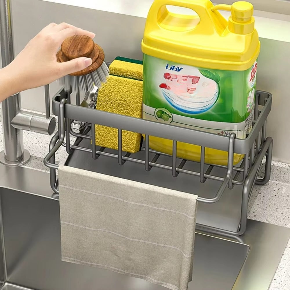 Self-Draining Carbon Steel Sponge and Cloth Rack