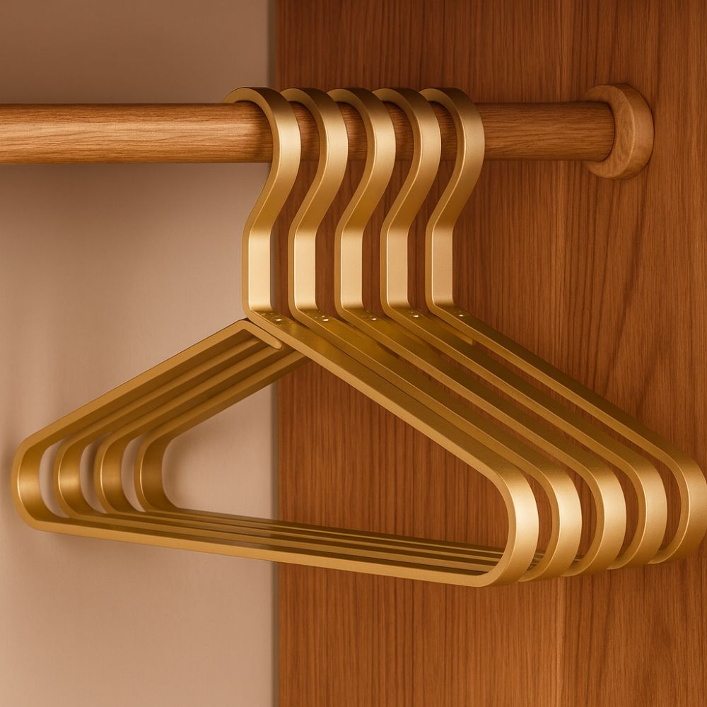 Slimline Aluminum Alloy Clothes Hangers with Anti-Slip Design