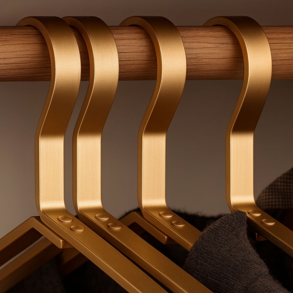 Slimline Aluminum Alloy Clothes Hangers with Anti-Slip Design