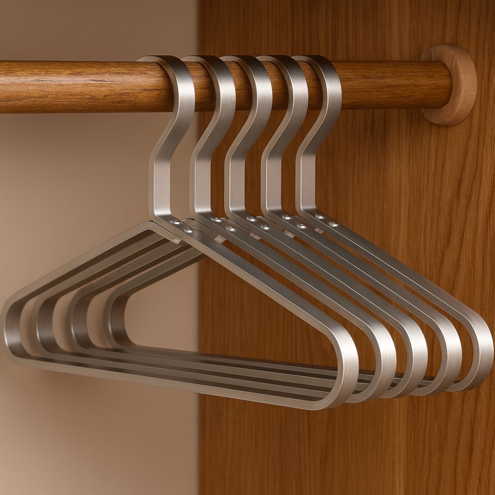 Slimline Aluminum Alloy Clothes Hangers with Anti-Slip Design