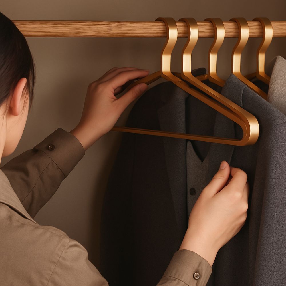 Slimline Aluminum Alloy Clothes Hangers with Anti-Slip Design