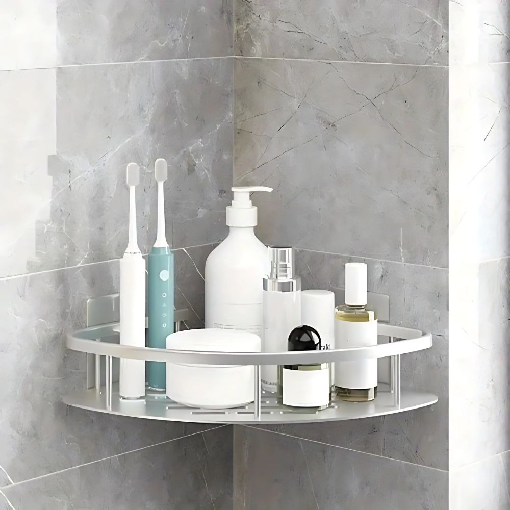 Stainless Steel Corner Shower Organizer with Multi-Level Storage