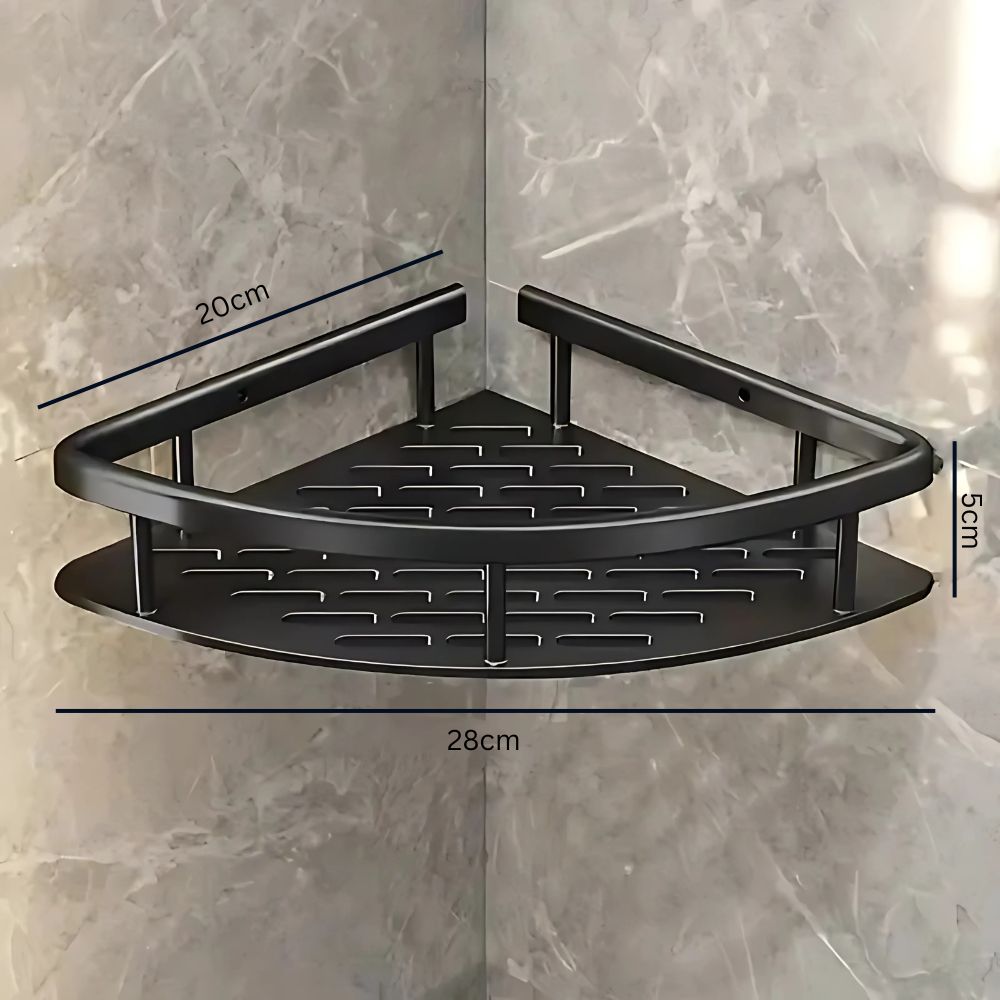 Curved Aluminium Shower Caddy with Removable Hook