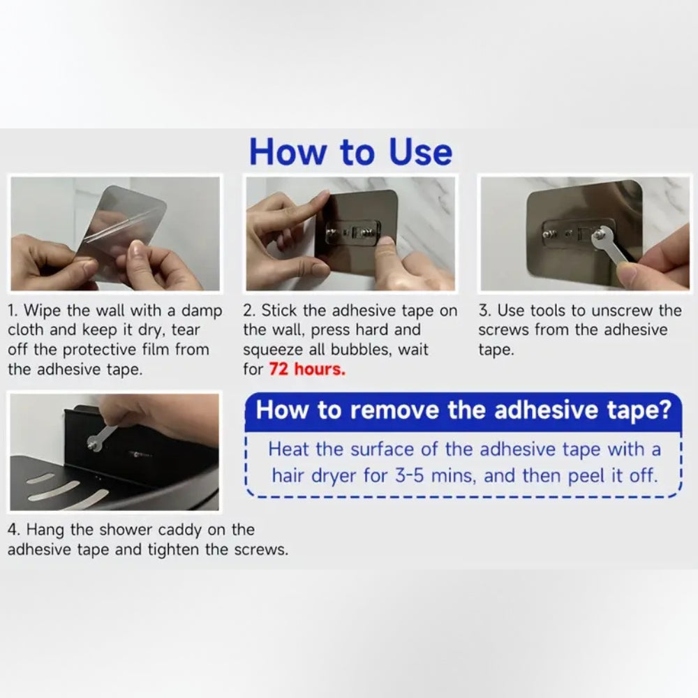 Rust-Resistant Aluminum Corner Shower Caddy