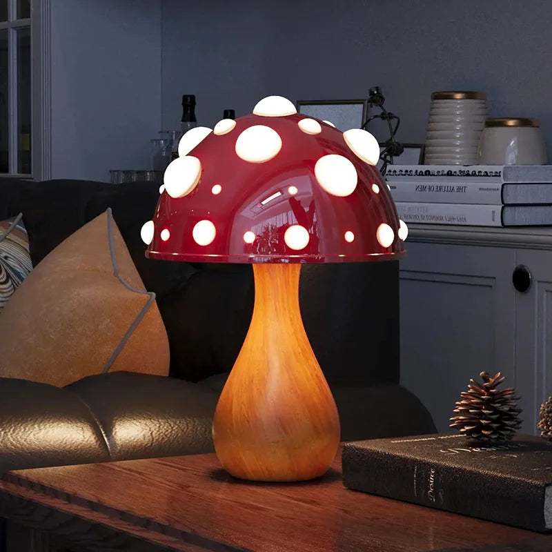 Retro Mushroom LED Table Lamp for Cozy Indoor Lighting
