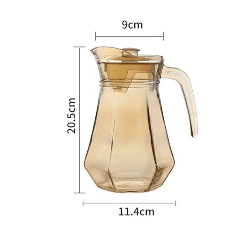 Amber Hexagonal Glass Cup for Juices and Beverages