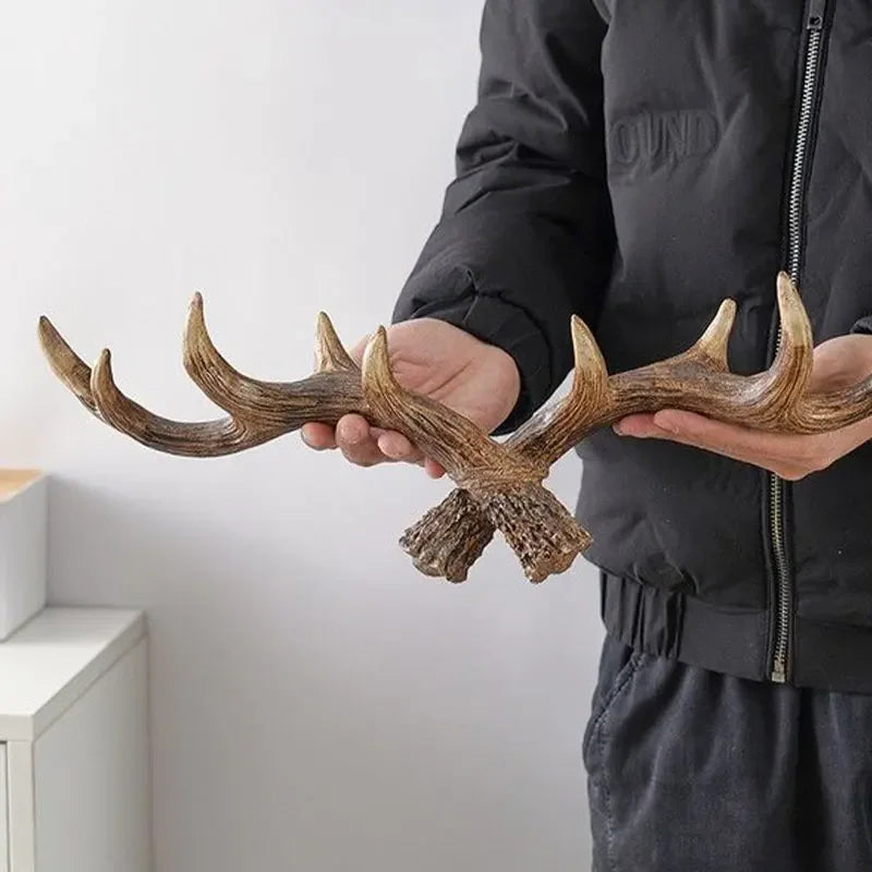 Antler-Shaped Wall Hanger with Rustic Design for Jackets and Accessories