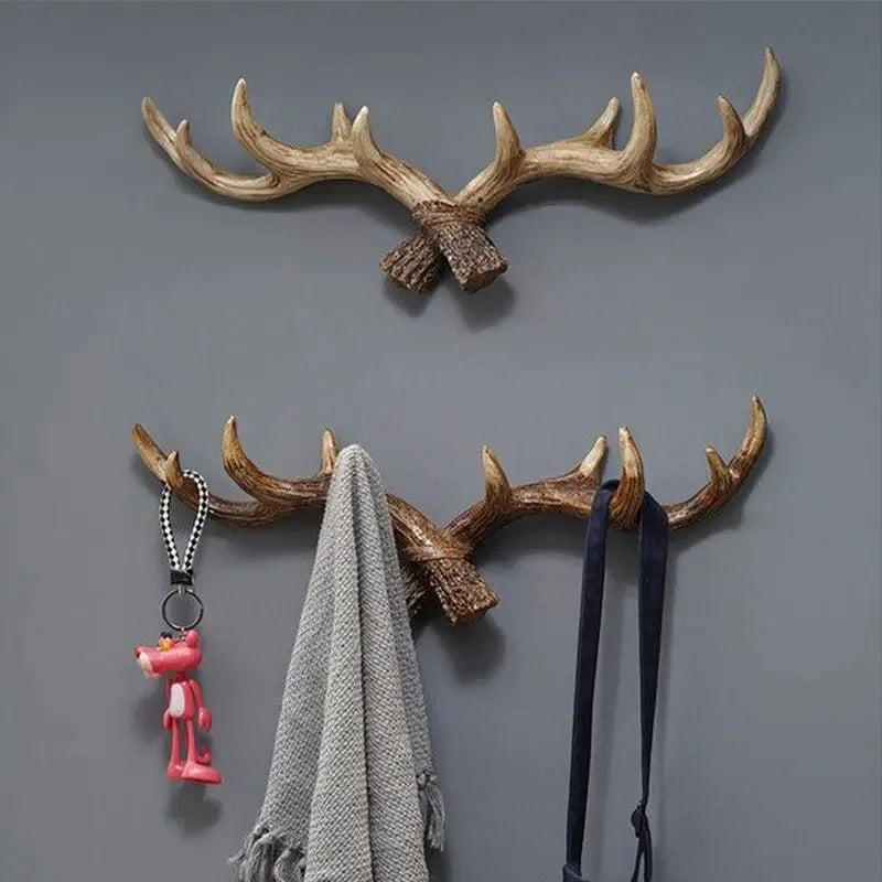 Antler-Shaped Wall Hanger with Rustic Design for Jackets and Accessories