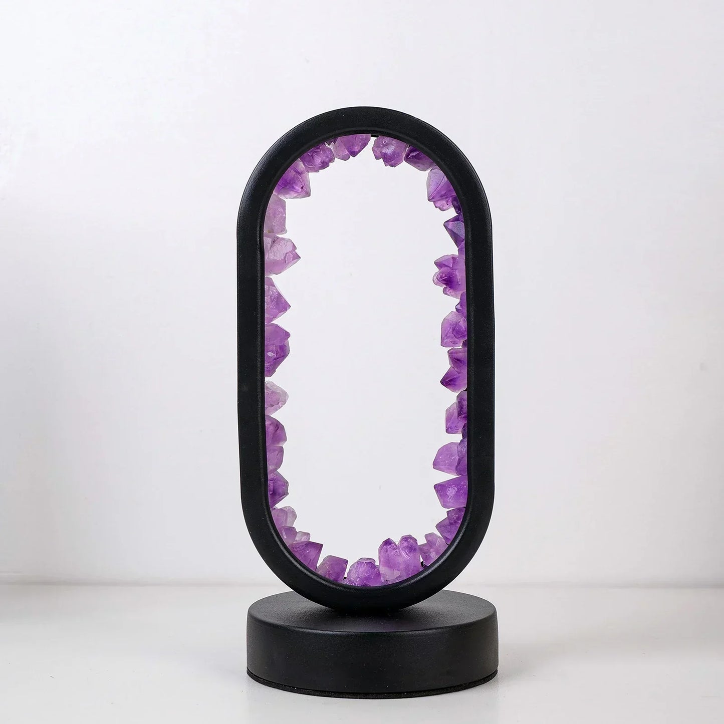 Crystal Table Lamp with Amethyst Glow and Warm LED Light