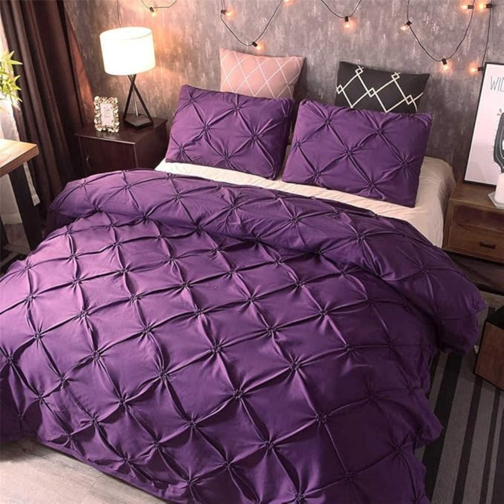 Luxury Pinch Pleat Duvet Cover Set with Pillowcases