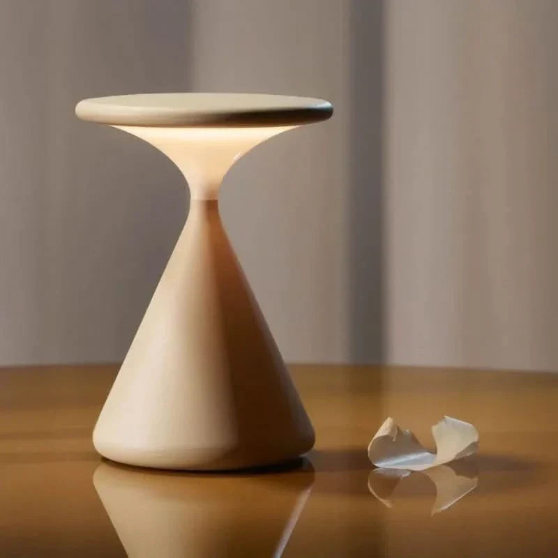 Cordless LED Touch Dimmer Table Lamp in Hourglass Design