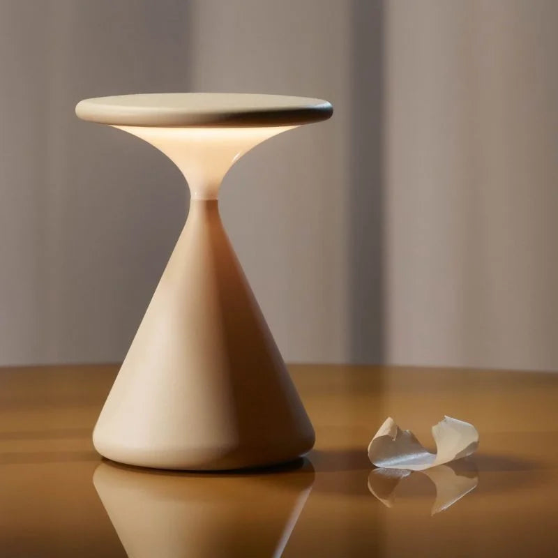 Cordless Rechargeable LED Table Lamp - Dimmable Hourglass Design