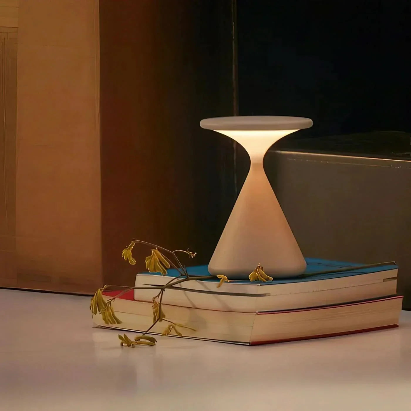 Cordless LED Touch Dimmer Table Lamp in Hourglass Design