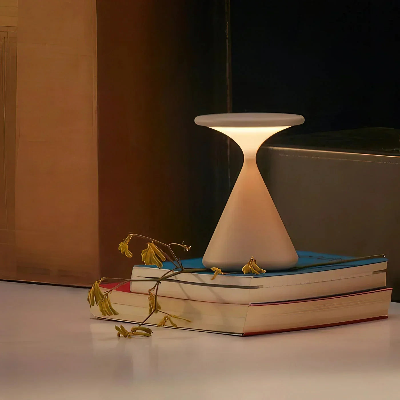 Wireless Hourglass Table Lamp with Warm Light