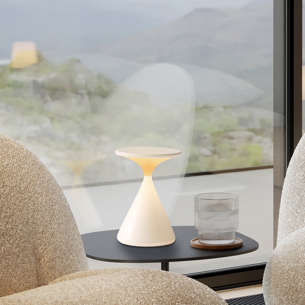 Cordless Rechargeable LED Table Lamp - Dimmable Hourglass Design