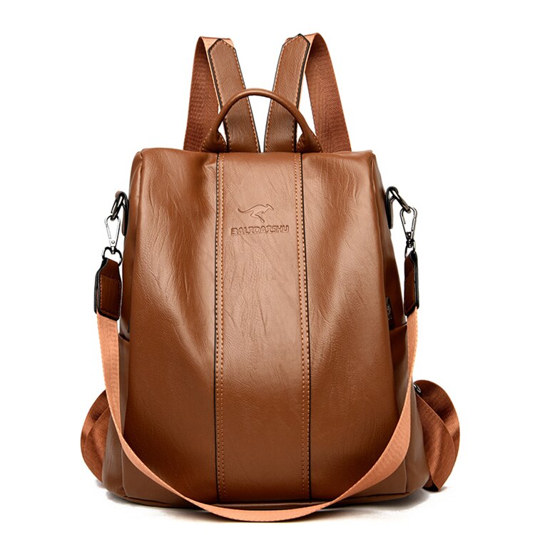 Anti-Theft Vintage Leather Backpack for Women