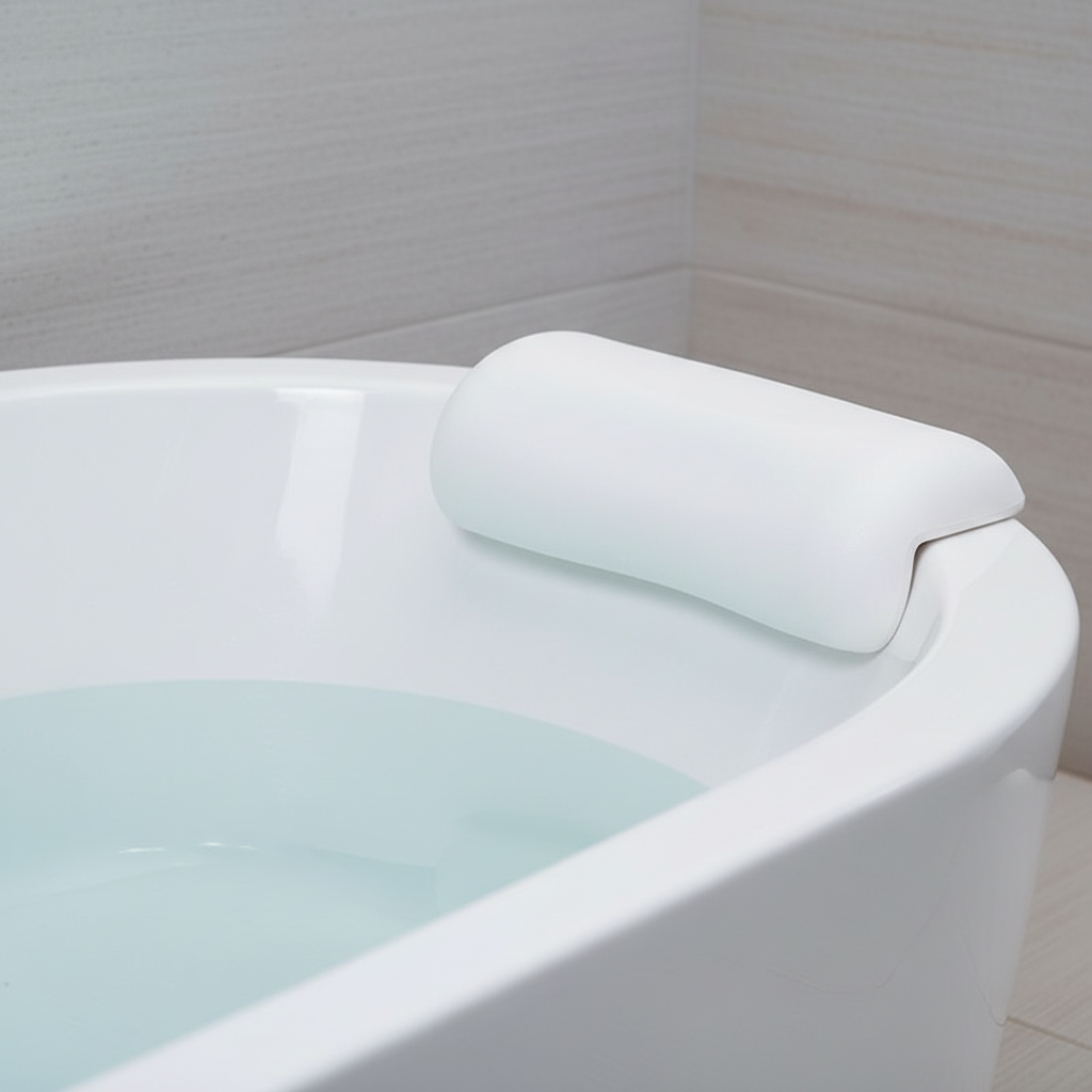 Ergonomic Anti-Slip Bath Pillow with Suction Cups